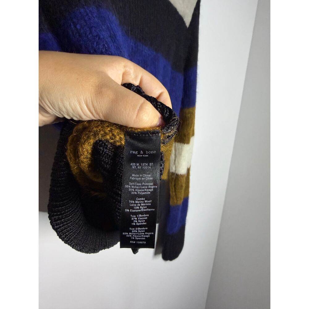 Rag & Bone Britton Knit Stripe Sweater chunky texture Size Large - Picture 7 of 7